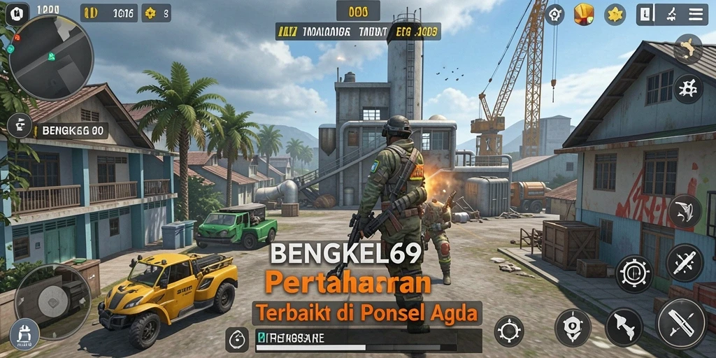 Tangkapan layar menunjukkan aksi menegangkan dalam BENGKEL69 saat mempertahankan menara.
