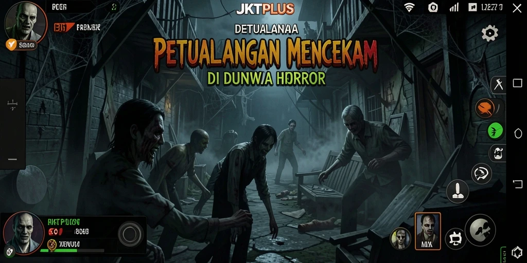 Gameplay JKTPLUS yang menarik dan menegangkan dalam suasana horor.
