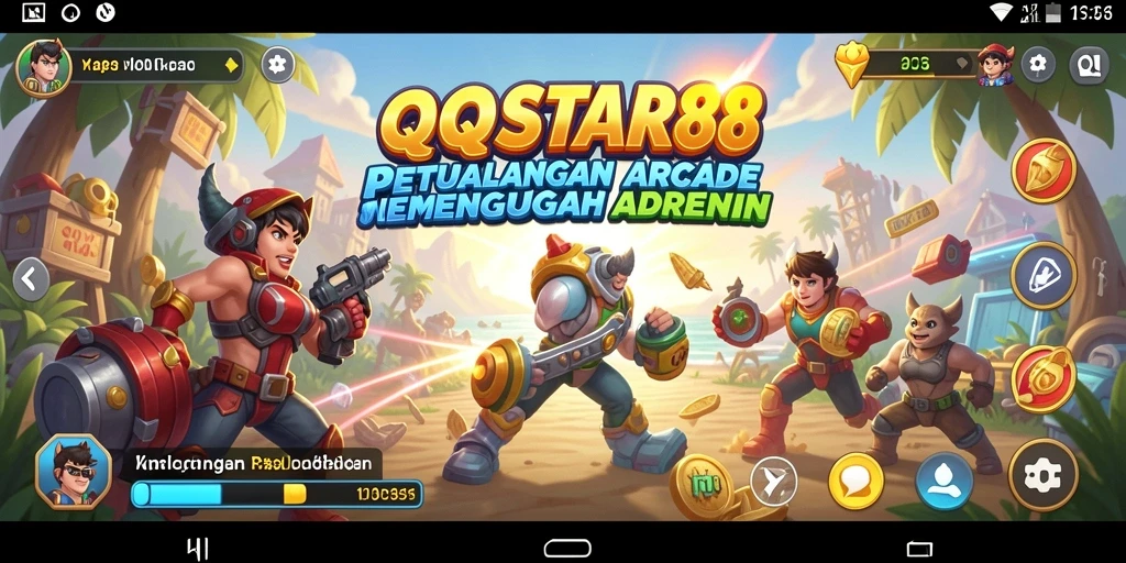 Screenshot utama QQSTAR88 menampilkan aksi gameplay Arcade yang mendebarkan.