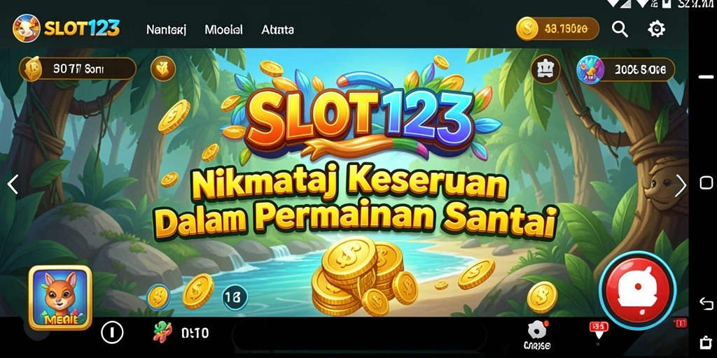 Tampilan gameplay SLOT123 yang menarik dan penuh warna.