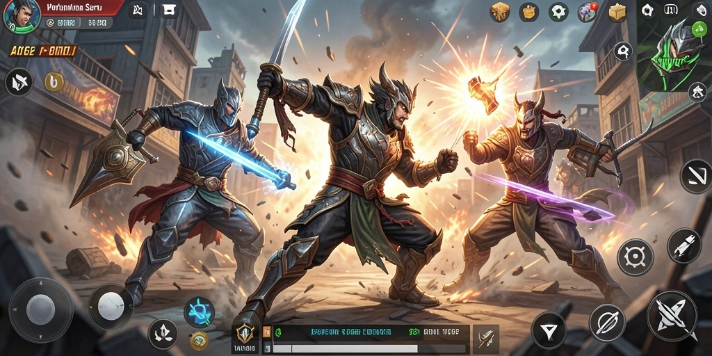 Screenshot gameplay VV62 yang menunjukkan aksi pertarungan seru.